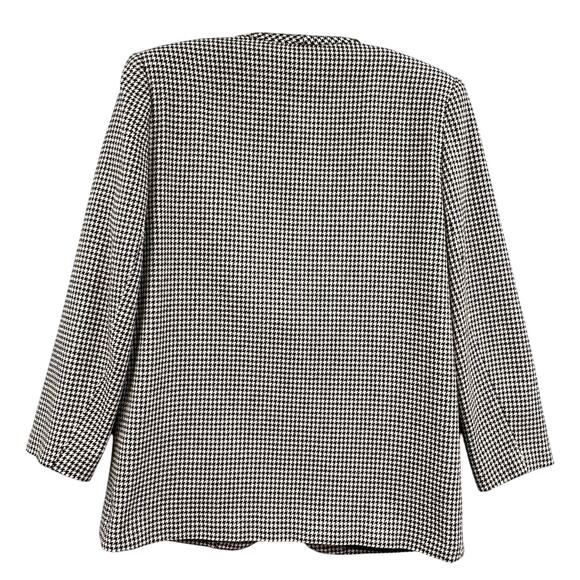 VTG Sag Harbor Blazer 10 Hounds Tooth Wool Blend Old Money Career Academia 90s - Picture 2 of 16